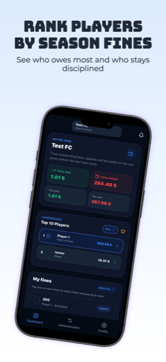 SquadTracker app — leaderboard view